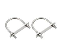 sourcing map M8 U-Bolts, 2 Sets 57mm(2.24") Inner Width 82mm Length 304 Stainless Steel Round Bend U Clamp with Nuts and Plates for Ski Boat, Fishing Boat