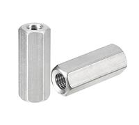 sourcing map M8 x 1.25-Pitch 35mm Length Coupling Nuts, 2pcs 304 Stainless Steel Metric Hex Rod Coupling Nuts