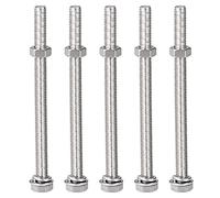 sourcing map M8 x 110mm Hex Head Screws Bolts, Nuts, Flat & Lock Washers Kits, 304 Stainless Steel Fully Thread Hexagon Bolts 5 Sets