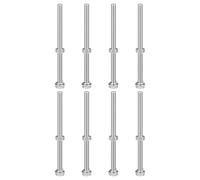 sourcing map M8 x 130mm Hex Head Screws Bolts, Nuts, Flat & Lock Washers Kits, 304 Stainless Steel Fully Thread Hexagon Bolts 8 Sets