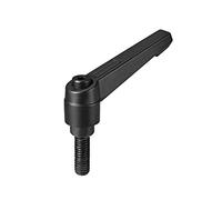 sourcing map M8 x 20mm Handle Adjustable Clamping Lever Thread Push Button Ratchet Male Threaded Stud Knobs Quick Release Screw Handles Bolts with Locking Lever Black