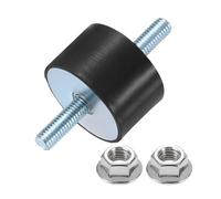 sourcing map M8 x 23mm Rubber Mounts, 25 x 40mm Cylindrical Anti Vibration Isolator Studs Shock Absorber Double Studs with Nuts for Car Bobbin Generator Air Compressors