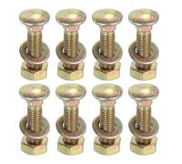 sourcing map M8 x 30mm Carriage Bolt Kit, 12 Set Round Head Square Neck Screws, Carriage Bolts Screws Set Includes Washers and Nuts - Carbon Steel Zinc Plated for Fastening Accessories