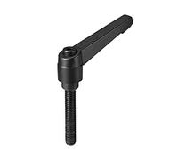 sourcing map M8 x 50mm Handle Adjustable Clamping Lever Thread Push Button Ratchet Male Threaded Stud Knobs Quick Release Screw Handles Bolts with Locking Lever Black