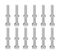 sourcing map M8 x 60mm Hex Head Screws Bolts, Nuts, Flat & Lock Washers Kits, 304 Stainless Steel Fully Thread Hexagon Bolts 12 Sets