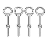 Sourcing Map M8 x 70mm Lifting Eye Bolt Set - 4 Sets With Nut Washer, 304 Stainless Steel Shoulder Ring for Hanging Items