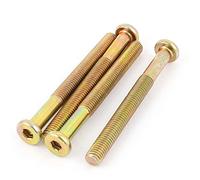 sourcing map M8 X 80mm Threaded Hex Socket Head Cap Screws Bolts Bronze Tone 4 Pcs