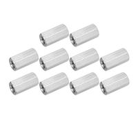 sourcing map M8x1.25mm Coupling Nuts, 10 Pcs 304 Stainless Steel Galvanized Hex Rod Coupling Nuts Threaded Rod Connectors 25mm, for Industrial Construction Fasteners, Silver