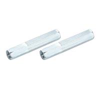 sourcing map M8x1.25mm Coupling Nuts, 2 Pcs Carbon Steel Galvanized Hex Rod Coupling Nuts Threaded Rod Connectors for Industrial Construction Fasteners, White