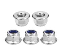 sourcing map M8x1.25mm Flange Nylon Insert Lock Nuts, 50Pcs 304 Stainless Steel Metric Hex Lock Nuts Self Locking Nuts for Industrial Construction Fasteners