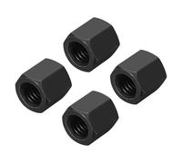 sourcing map M8x1.25mm Pitch Hex Coupling Nuts, 4Pcs 12mm / 0.5" Length Grade 10.9 Carbon Steel Fully Threaded Rod Coupling Nut Stud Coarse Thread Pipe Connector Fasteners, Black
