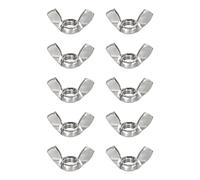 sourcing map M8x1.25mm Wing Nut 10 Pcs, 304 Stainless Steel Butterfly Wing Nuts Fasteners Parts Hand Twist Tighten Wing Nuts for Machinery Electronic Equipment DIY, Silver