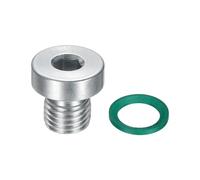 sourcing map M8x1 Inner Hex Head Pipe Fitting Plug, Universal 304 Stainless Steel Thread Socket Plug with Green O-Ring for Terminate Pipe Ends or Replacement Drains