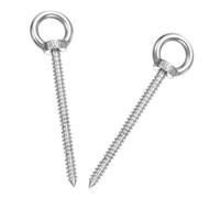 sourcing map M8x100mm Eye Hooks 5.4x1.3x1.3 Inch 304 Stainless Steel Eye Bolts Hammock Hooks for Screw Eyes Hanging Swing, Yoga Hammock Stand, Pack of 2