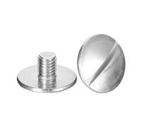 sourcing map M8x10mm Extra Large Flat Head Slotted Screws, 2pcs 304 Stainless Steel Round Head Bolts