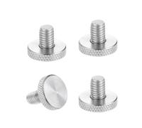 sourcing map M8x10mm Knurled Thumb Screws, 304 Stainless Steel Flat Head Thumb Screws Metric Diamond Knurled Head Bolts Grip Knobs Hand Tighten Thread Fasteners, 20mm Dia. 4 Pcs