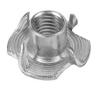 sourcing map M8x11mm T-Nuts 4 Pronged Tee Nut 304 Stainless Steel Threaded Inserts for for Wood, Rock Climbing Holds, Cabinetry, Furniture 25pcs
