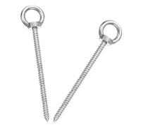 sourcing map M8x120mm Eye Hooks 6.1x1.3x1.3 Inch 304 Stainless Steel Eye Bolts Hammock Hooks for Screw Eyes Hanging Swing, Yoga Hammock Stand, Pack of 2