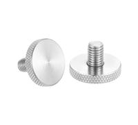 sourcing map M8x12mm Knurled Thumb Screws, 304 Stainless Steel Flat Head Thumb Screws Metric Diamond Knurled Head Bolts Grip Knobs Hand Tighten Thread Fasteners, 25mm Dia. 2 Pcs