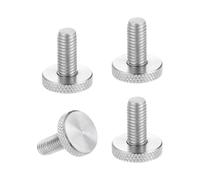 sourcing map M8x12mm Knurled Thumb Screws, 304 Stainless Steel Flat Head Thumb Screws Metric Diamond Knurled Head Bolts Grip Knobs Hand Tighten Thread Fasteners, 20mm Dia. 4 Pcs