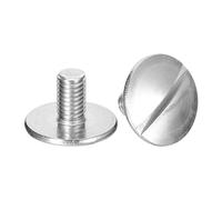 sourcing map M8x14mm Extra Large Flat Head Slotted Screws, 2pcs 304 Stainless Steel Round Head Bolts
