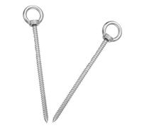 sourcing map M8x150mm Eye Hooks 7.3x1.3x1.3 Inch 304 Stainless Steel Eye Bolts Hammock Hooks for Screw Eyes Hanging Swing, Yoga Hammock Stand, Pack of 2