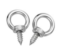 sourcing map M8x20mm Eye Hooks 2.1x1.3x1.3 Inch 304 Stainless Steel Eye Bolts Hammock Hooks for Screw Eyes Hanging Swing, Yoga Hammock Stand, Pack of 2
