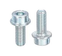 sourcing map M8x20mm Hex Socket Head Cap Screws, 30Pcs Carbon Steel Flanged Bolt Full Thread Screw Machine Screws for Machinery, Home Repairs and Fixtures