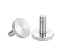 sourcing map M8x20mm Knurled Thumb Screws, 304 Stainless Steel Flat Head Thumb Screws Metric Diamond Knurled Head Bolts Grip Knobs Hand Tighten Thread Fasteners, 25mm Dia. 2 Pcs