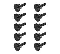 sourcing map M8x20mm Knurled Thumb Screws, Black Steel Flat Head Thumb Screws Zinc Plated Metric Knurled Head Bolts with Shoulder Grip Knobs Hand Tighten Thread Fasteners, 10 Pcs