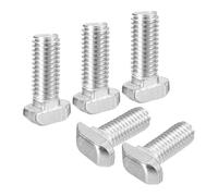 sourcing map M8x20mm T Slot Drop-in Bolt, 20Pcs Carbon Steel Nickel Plated Hammer Head T-Bolt T Shape Stud Sliding Screw for 30 Series Aluminum Profile
