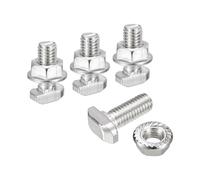 sourcing map M8x20mm T Slot Drop-in Bolt and M8 Hexagon Flange Nut Set, 20 Sets Hammer Head T-Bolt T Shape Stud Sliding Screw for 30 Series Aluminum Profile