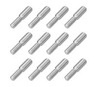 sourcing map M8x20mm to M10x20mm Double End Threaded Stud Screw Bolt, 12Pcs 304 Stainless Steel Thread Reducer Adapter for Furniture Machinery Assembly Fastener
