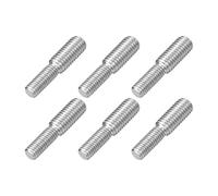 sourcing map M8x20mm to M10x20mm Double End Threaded Stud Screw Bolt, 6Pcs 304 Stainless Steel Thread Reducer Adapter for Furniture Machinery Assembly Fastener