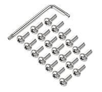 sourcing map M8x20mm Torx Security Machine Screw, 20pcs Pan Head Screws Inside Column, with T40 L-Type Wrench, 304 Stainless Steel Fasteners Bolts
