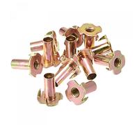 sourcing map M8x24mm T-Nuts 4 Pronged Tee Nut Carbon Steel Threaded Inserts for Wood 12pcs