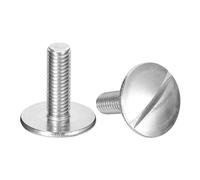 sourcing map M8x25mm Extra Large Flat Head Slotted Screws, 2pcs 304 Stainless Steel Round Head Bolts