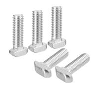 sourcing map M8x25mm T Slot Drop-in Bolt, 20Pcs Carbon Steel Nickel Plated Hammer Head T-Bolt T Shape Stud Sliding Screw for 30 Series Aluminum Profile