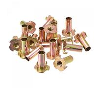 sourcing map M8x26mm T-Nuts 4 Pronged Tee Nut Carbon Steel Threaded Inserts for Wood 24pcs