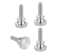 sourcing map M8x30mm Knurled Thumb Screws 304 Stainless Steel 24mm D 4 Pcs | Diamond Head Thumb Screws,Metric Knurled Head Bolts,with Shoulder Grip Knobs,Hand Tighten Thread Fasteners