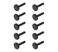 sourcing map M8x30mm Knurled Thumb Screws, Black Steel Flat Head Thumb Screws Zinc Plated Metric Knurled Head Bolts Grip Knobs Hand Tighten Thread Fasteners, 10 Pcs