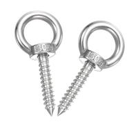 sourcing map M8x40mm Eye Hooks 3x1.3x1.3 Inch 304 Stainless Steel Eye Bolts Hammock Hooks for Screw Eyes Hanging Swing, Yoga Hammock Stand, Pack of 2