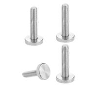 sourcing map M8x40mm Knurled Thumb Screws, 304 Stainless Steel Flat Head Thumb Screws Metric Diamond Knurled Head Bolts Grip Knobs Hand Tighten Thread Fasteners, 20mm Dia. 4 Pcs
