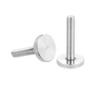sourcing map M8x40mm Knurled Thumb Screws, 304 Stainless Steel Flat Head Thumb Screws Metric Diamond Knurled Head Bolts Grip Knobs Hand Tighten Thread Fasteners, 25mm Dia. 2 Pcs