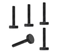 sourcing map M8x40mm Knurled Thumb Screws, Black Steel Flat Head Thumb Screws Zinc Plated Metric Knurled Head Bolts Grip Knobs Hand Tighten Thread Fasteners, 5 Pcs