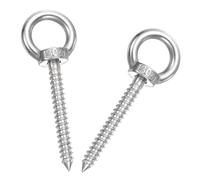 sourcing map M8x60mm Eye Hooks 3.8x1.3x1.3 Inch 304 Stainless Steel Eye Bolts Hammock Hooks for Screw Eyes Hanging Swing, Yoga Hammock Stand, Pack of 2