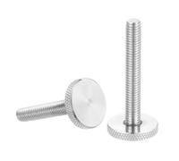 sourcing map M8x60mm Knurled Thumb Screws, 304 Stainless Steel Flat Head Thumb Screws Metric Diamond Knurled Head Bolts Grip Knobs Hand Tighten Thread Fasteners, 25mm Dia. 2 Pcs