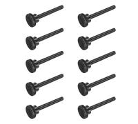 sourcing map M8x60mm Knurled Thumb Screws, Black Steel Flat Head Thumb Screws Zinc Plated Metric Knurled Head Bolts with Shoulder Grip Knobs Hand Tighten Thread Fasteners, 10 Pcs
