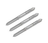 sourcing map Machine Tap 10-32 UNF Thread H2 Class 3 Flutes High Speed Steel Screw Threading Tap Tapping Tool 3pcs