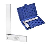 sourcing map Machinist Square 160mm x 100mm x 14.5mm Carbon Steel Engineer Square Precision Woodworking 90 Degree Right Angle Ruler with Wide Seat for Precision Layout and Measurement, Silver
